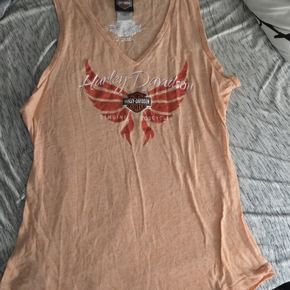 Harley-Davidson Women's Orange Tank Top